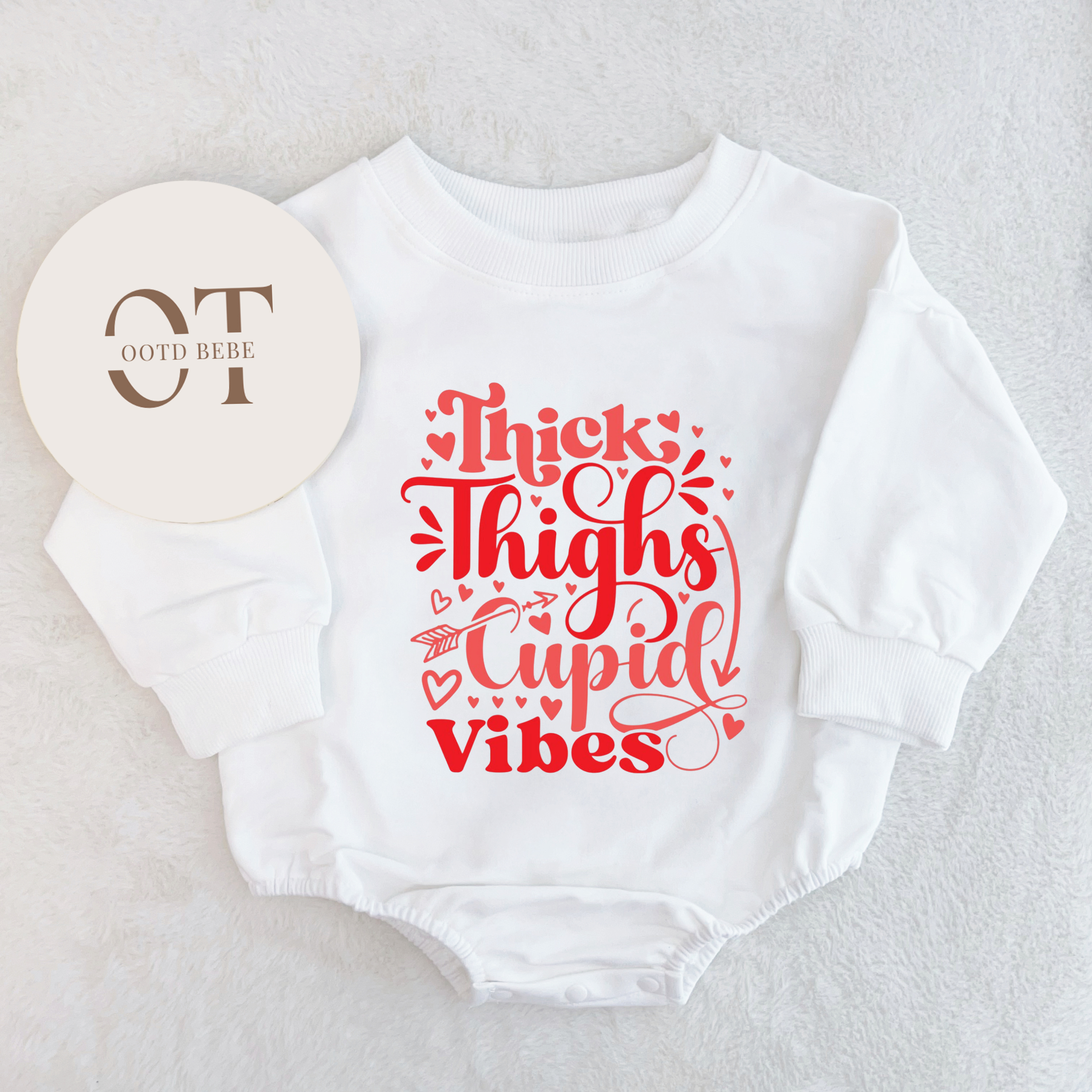 Baby Thick Thighs Cupid Vibes Romper