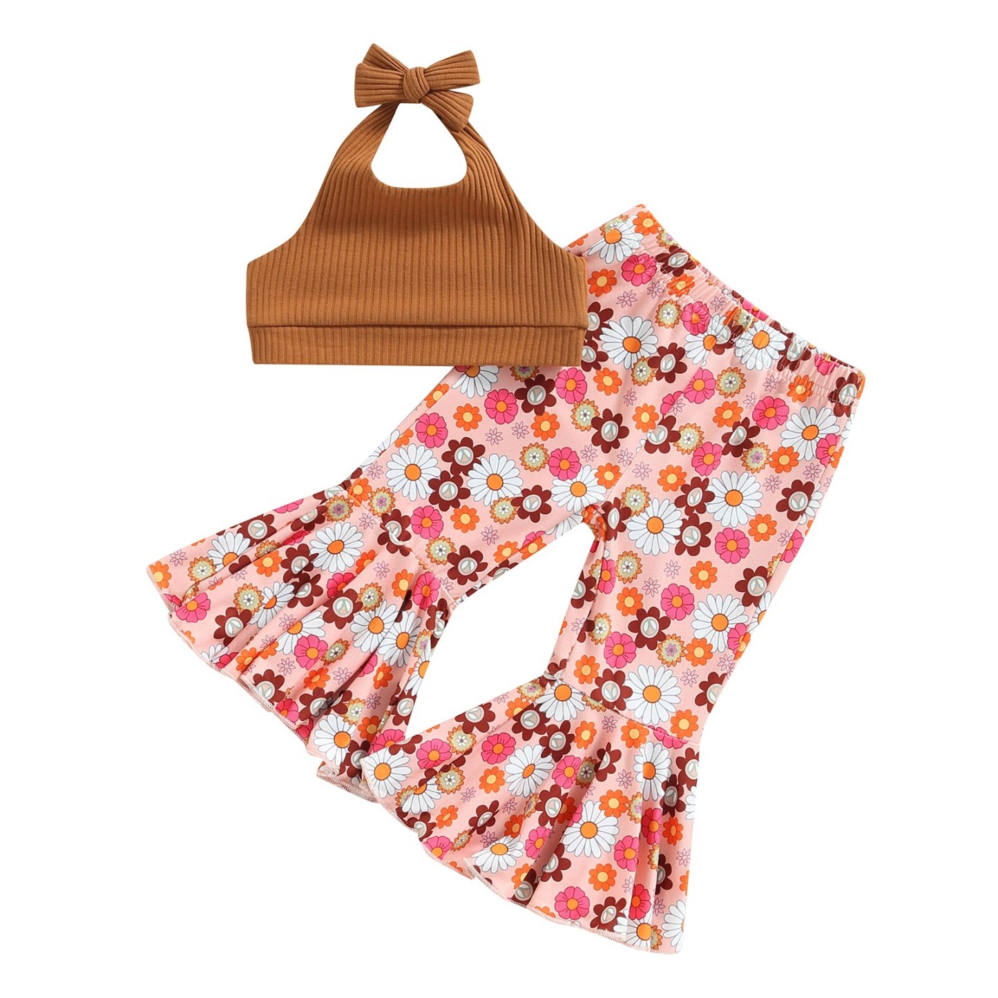 Toddler Girls Lacing Halterneck Vest Set