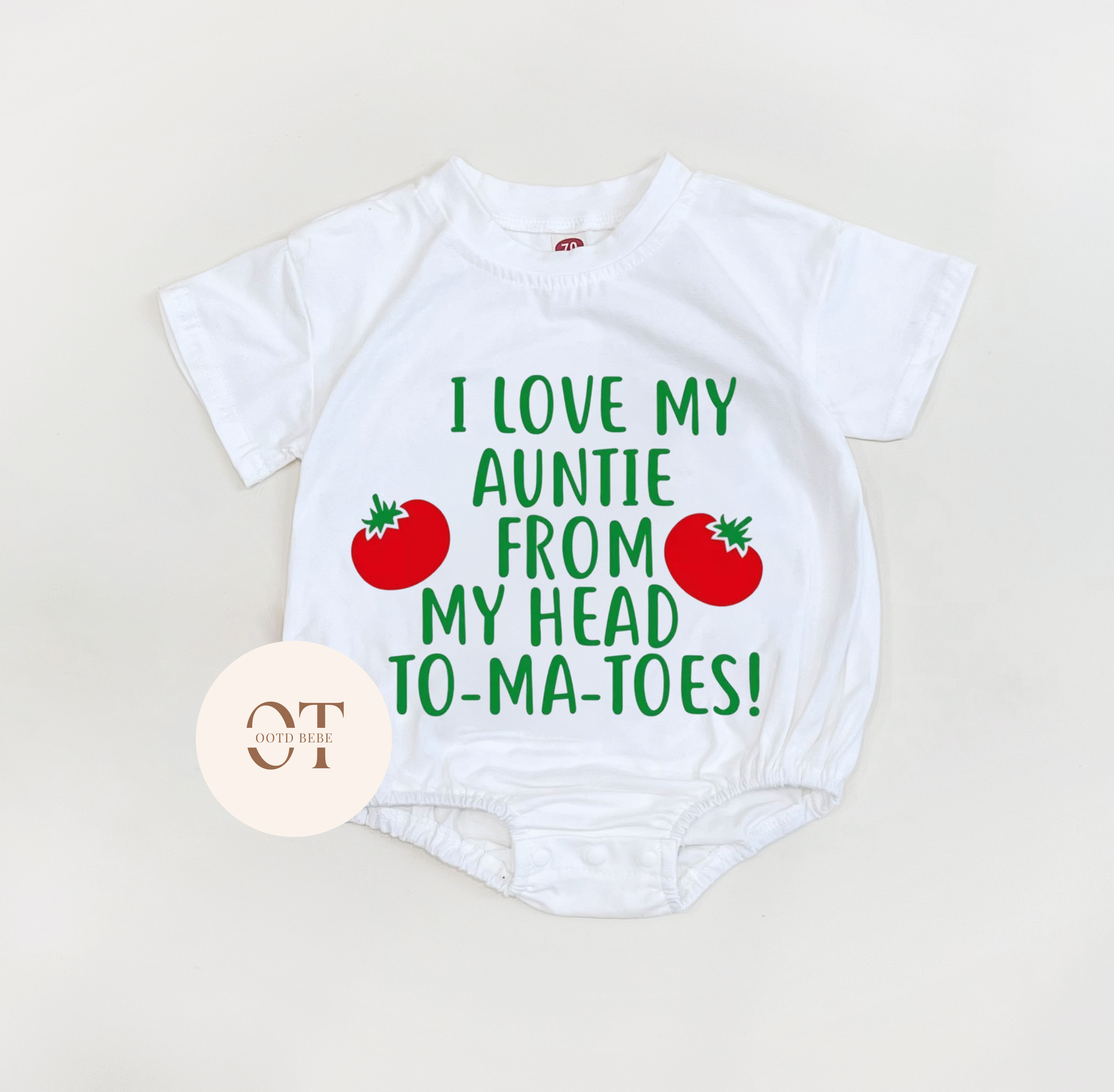 Baby I Love My Auntie From My Head To-ma-toes Romper