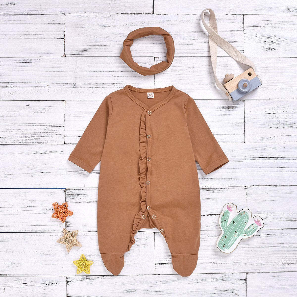 2-Piece New Girls Cotton Ruffled Romper-visikids