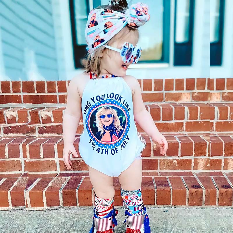 Baby 4th of July Romper With Headband