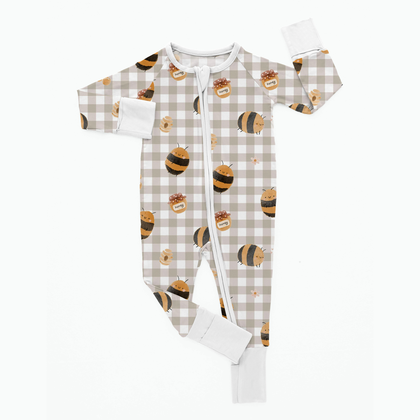 Newborn Checkered Bee Bamboo Sleeper