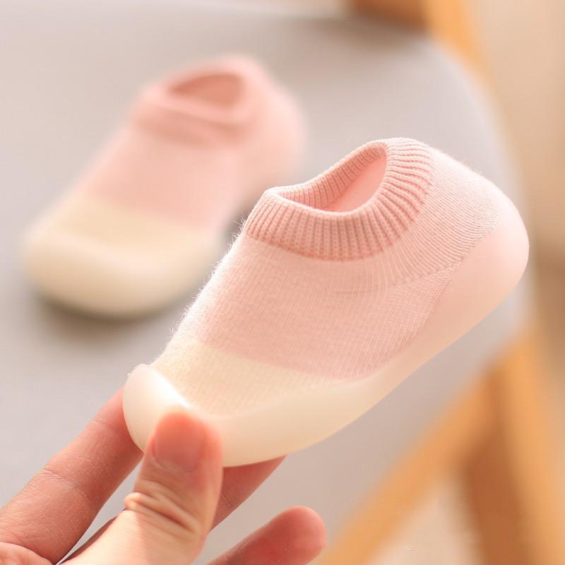 Baby Solid Color Stitching Socks Floor Shoes-visikids