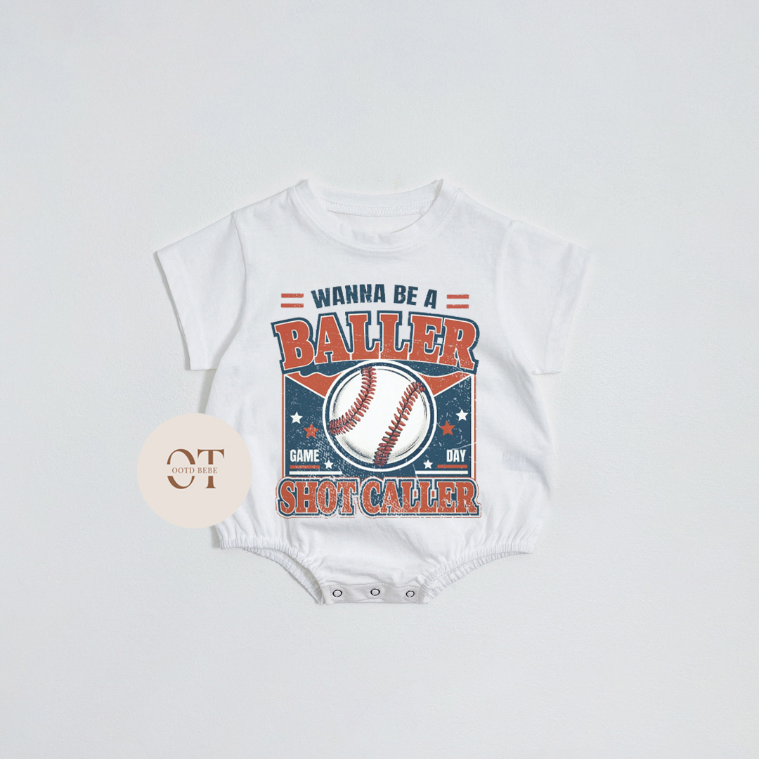 Baby Wanna Be a Baller Shot Caller Romper