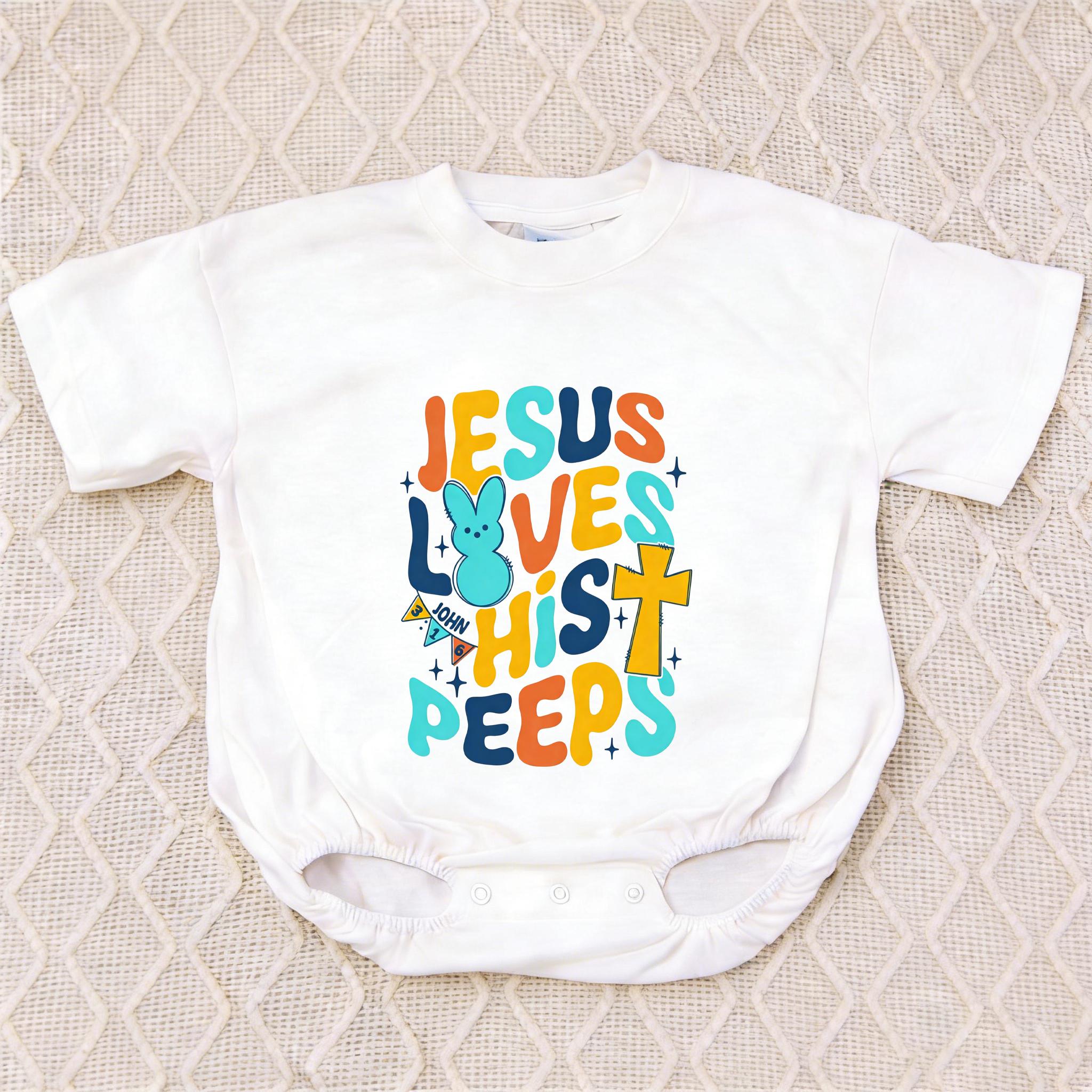Baby Jesus Loves His Peeps Romper