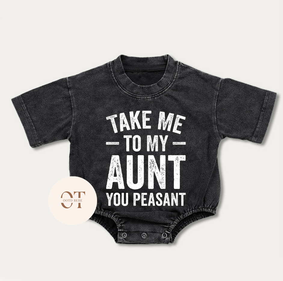 Baby Take Me To My Aunt You Peasant Romper
