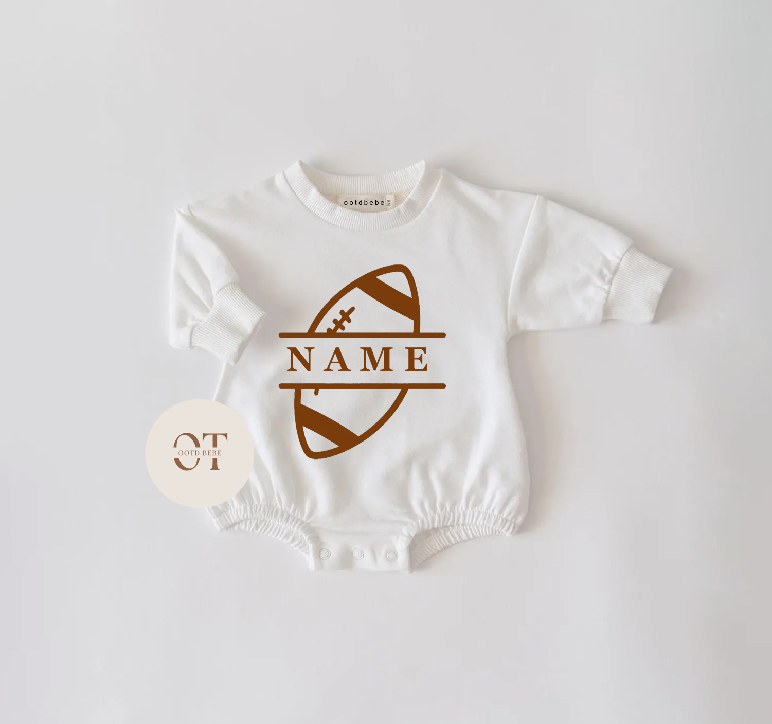 Baby Football Custom Name Romper