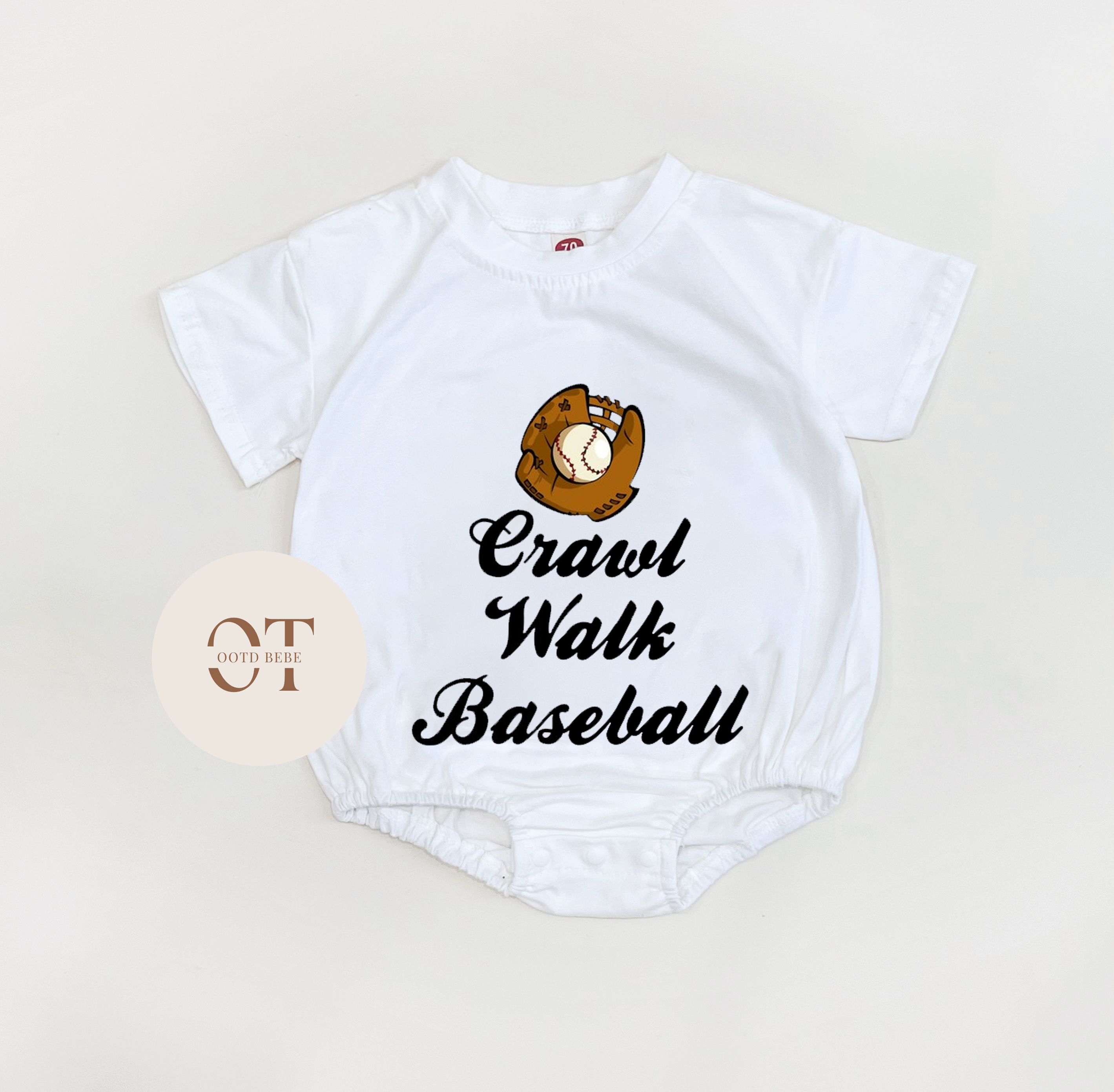 Baby Crawl Walk Baseball Romper