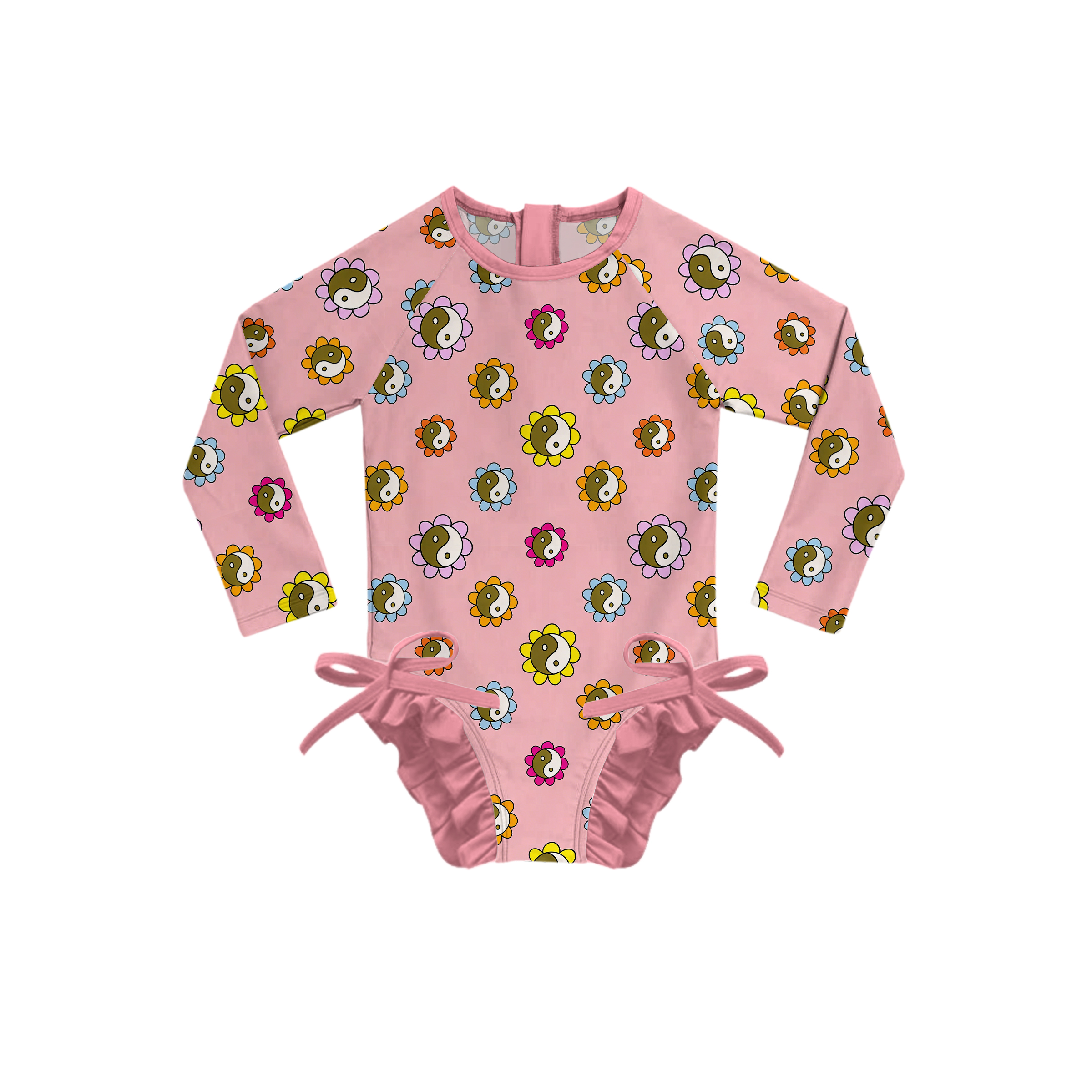 Baby Yin And Yang Flower Swimsuit