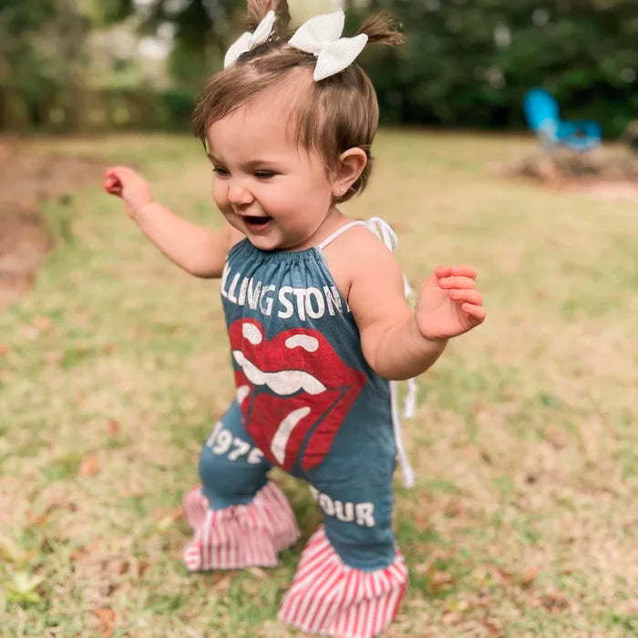 Baby Rolling Stones Print Romper.