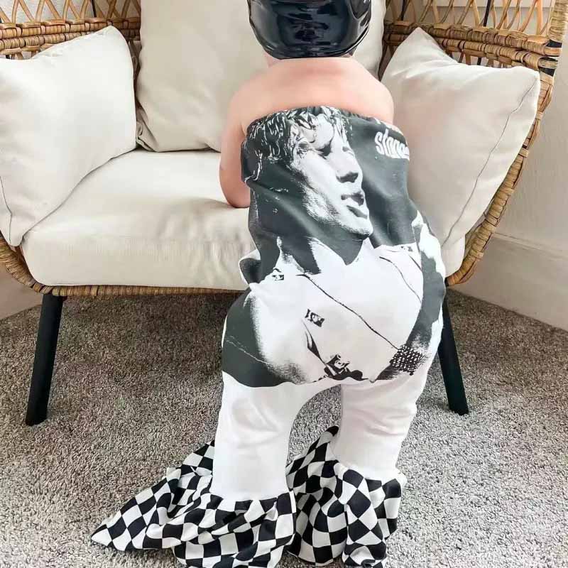 Baby Rolling Stone Print Romper.