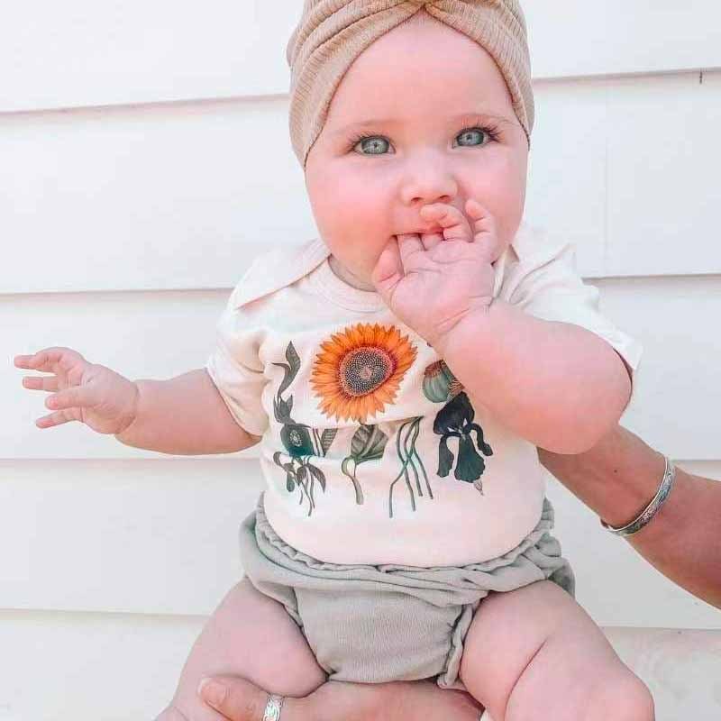 2-Piece Baby Sunflower Suit.