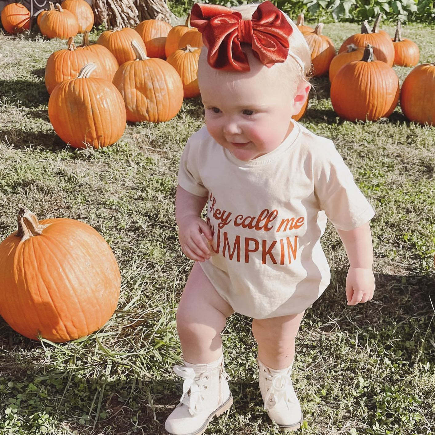 They Call Me PUMPKIN Cotton Romper pawlulu