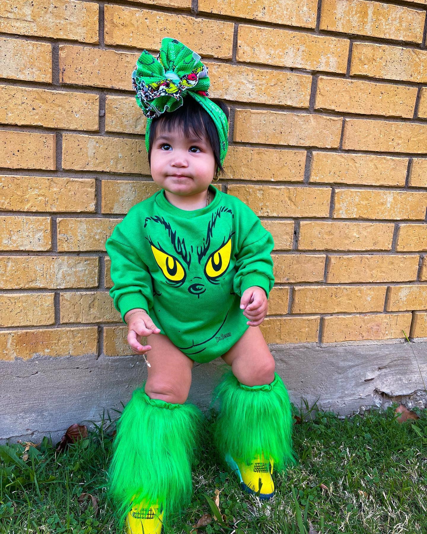 Baby Print Romper With Leg Warmers pawlulu