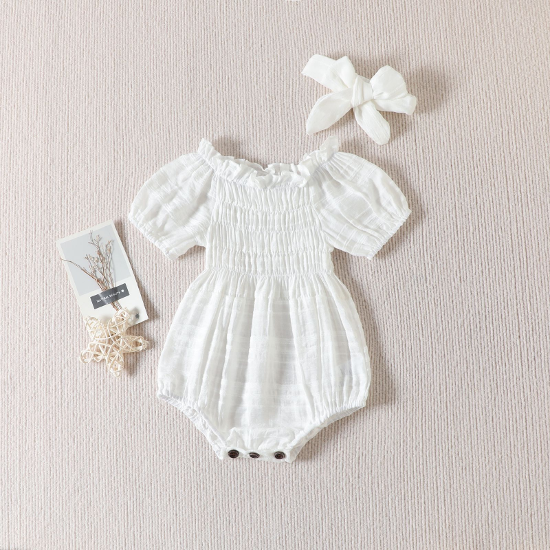 Baby Solid Cotton Linen Romper