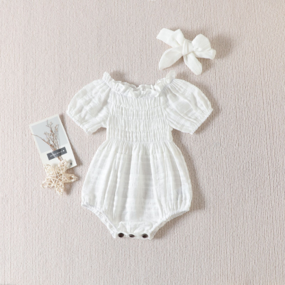 Baby Solid Cotton Linen Romper