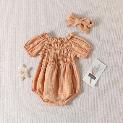 Baby Solid Cotton Linen Romper