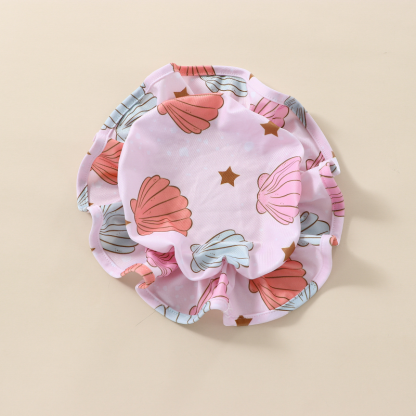 Baby Girl Shell Swimsuit with Hat