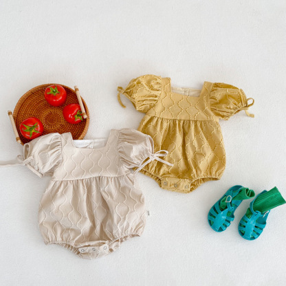 Baby Girl Solid Color Romper