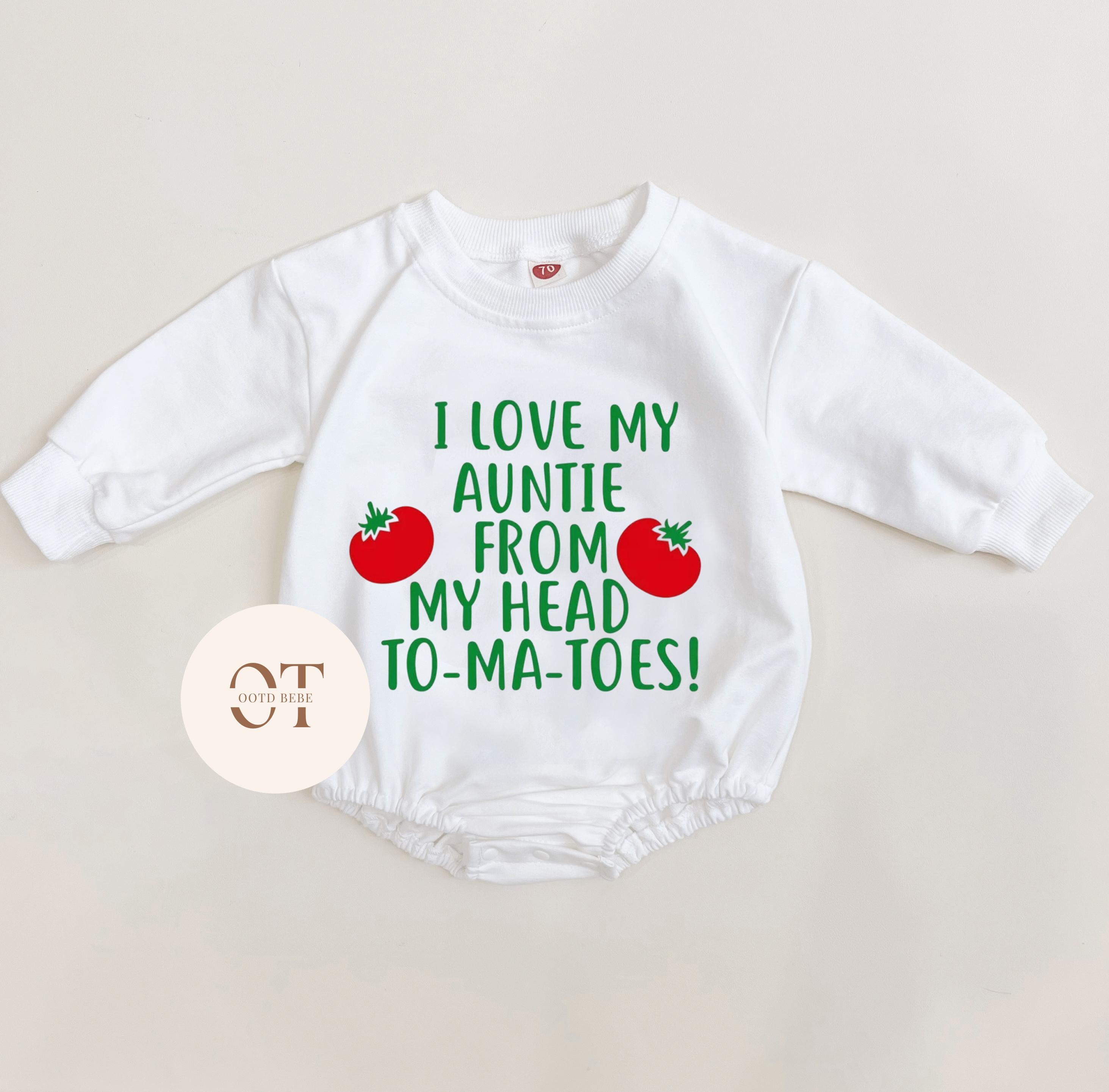 Baby I Love My Auntie From My Head To-ma-toes Romper