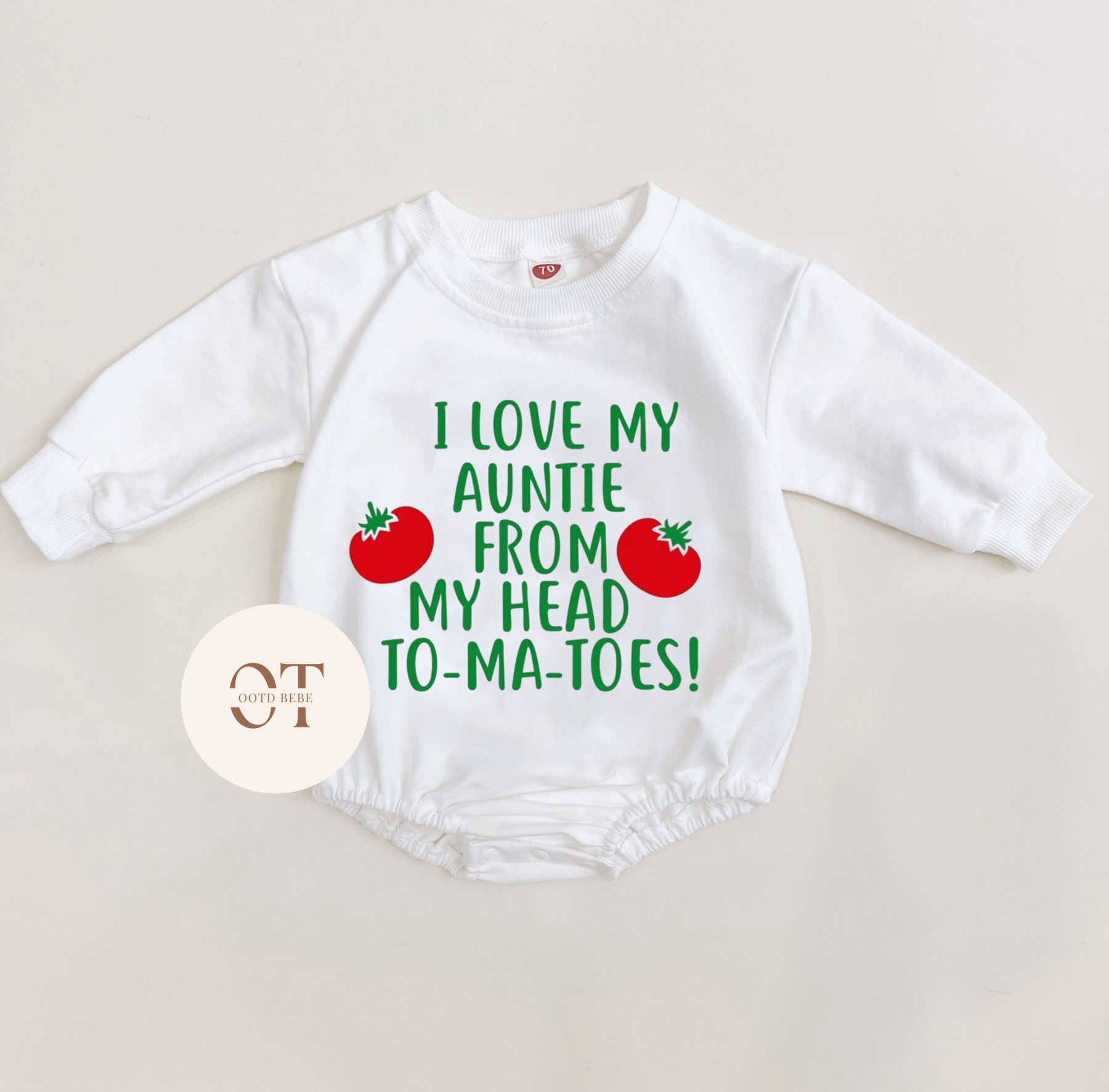 Baby I Love My Auntie From My Head To-ma-toes Romper