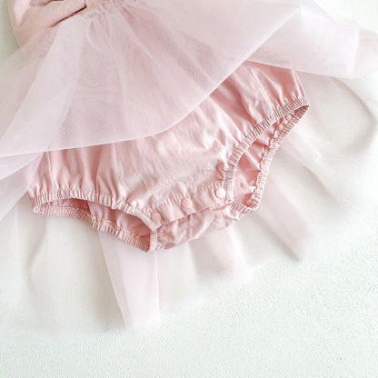 Baby Girl Bowknot Gauze Romper