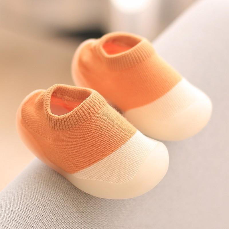 Baby Solid Color Stitching Socks Floor Shoes-visikids
