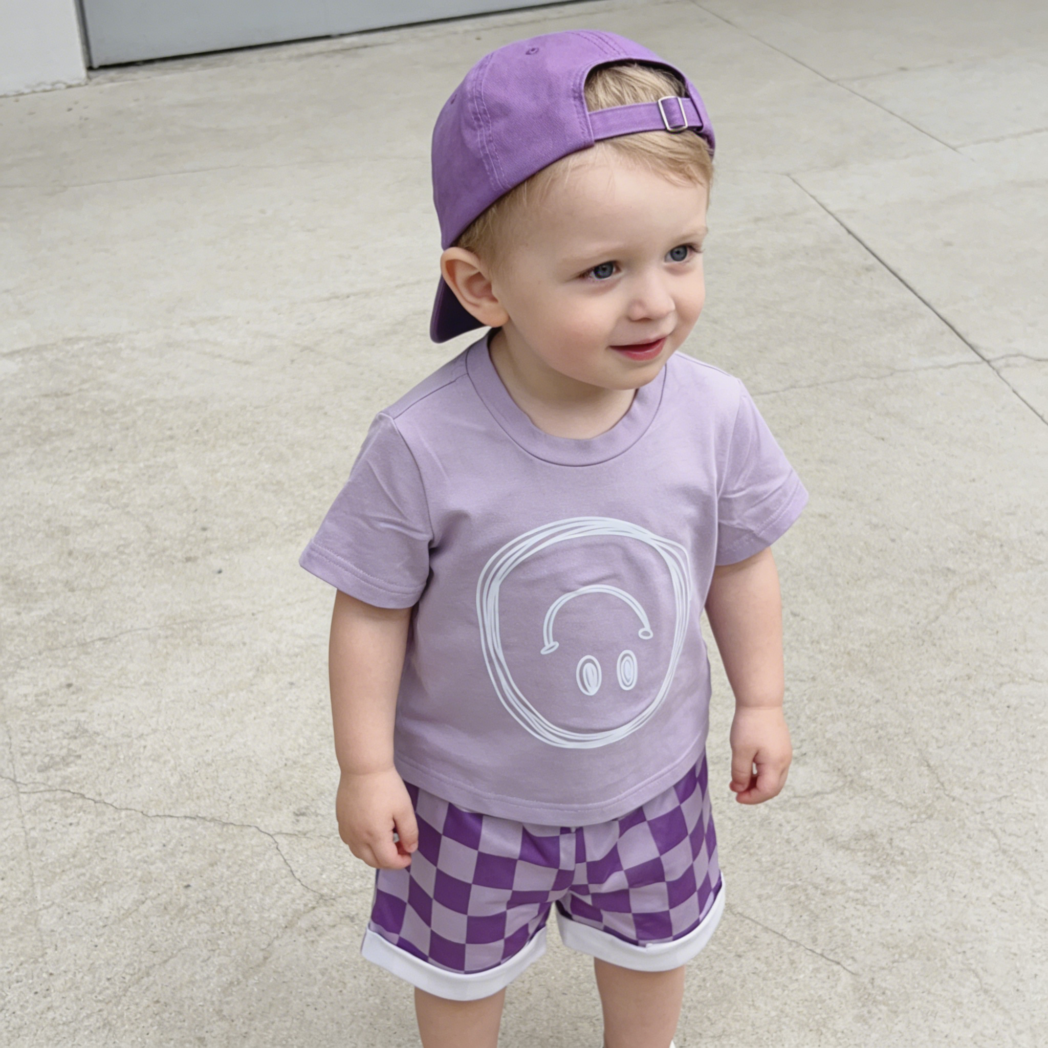 Baby Happy Face Checkered Set