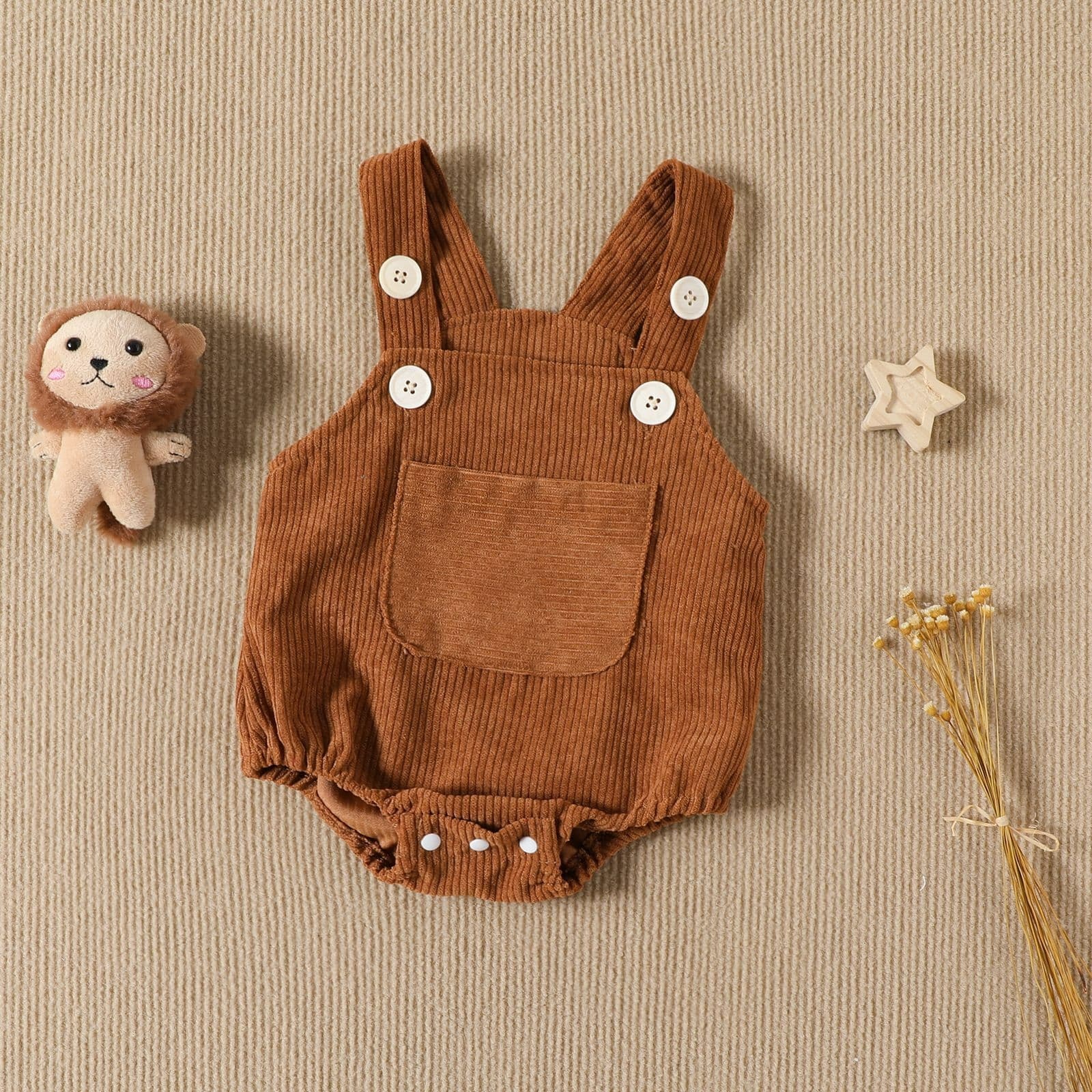 Baby Newborn Corduroy Overalls Romper