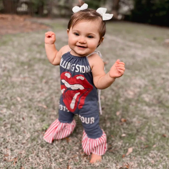 Baby Rolling Stones Print Romper.
