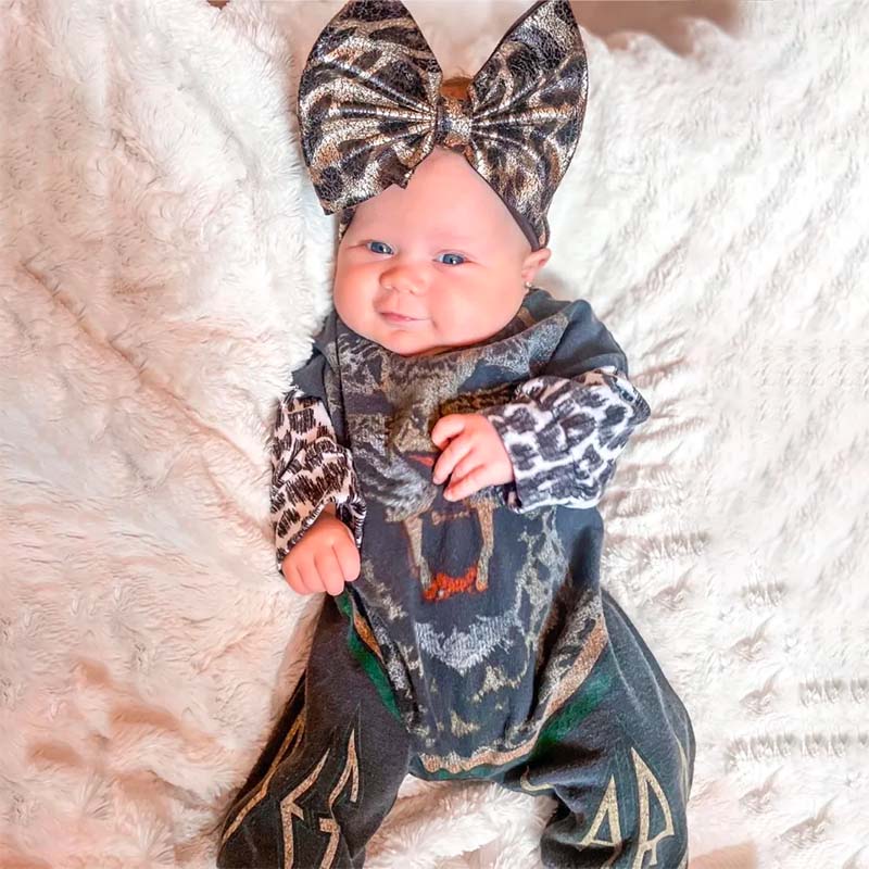 Baby leopard Print Romper.