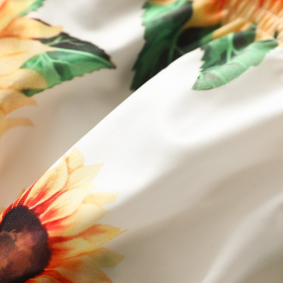 Girls Sunflower Print Lace Swimsuit-visikids