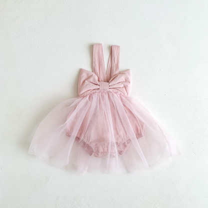 Baby Girl Bowknot Gauze Romper