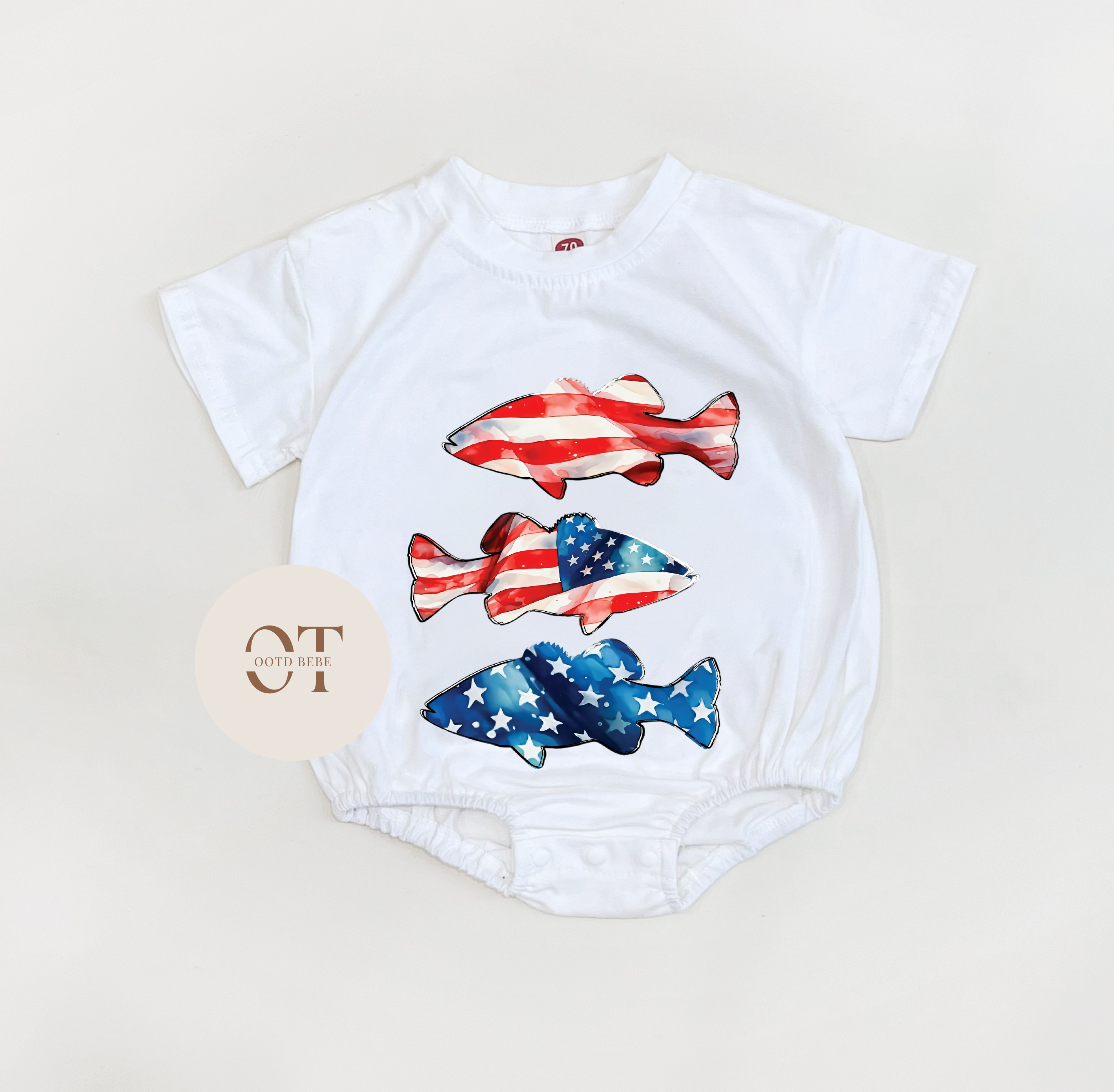 Baby Independence Day Fish Romper