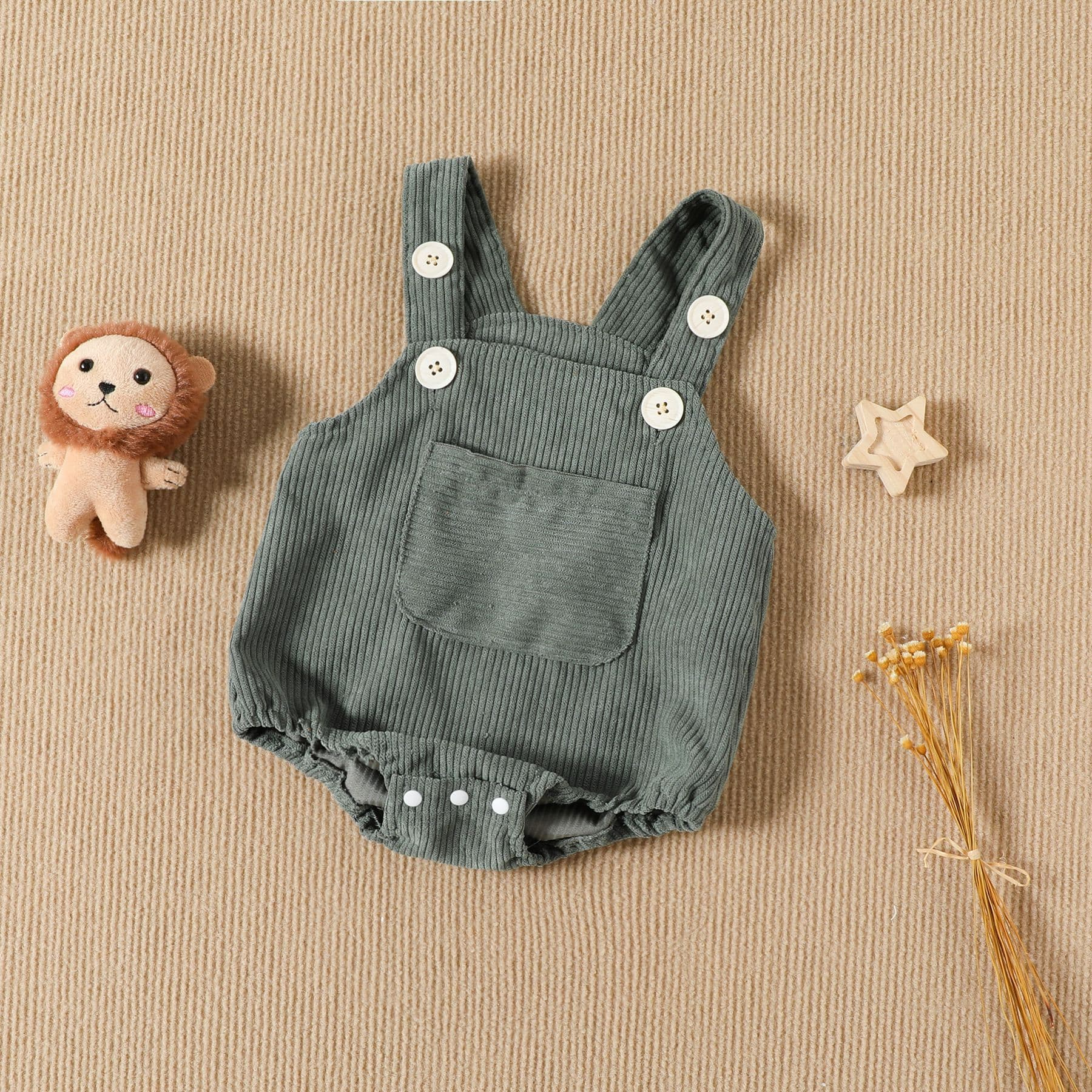 Baby Newborn Corduroy Overalls Romper