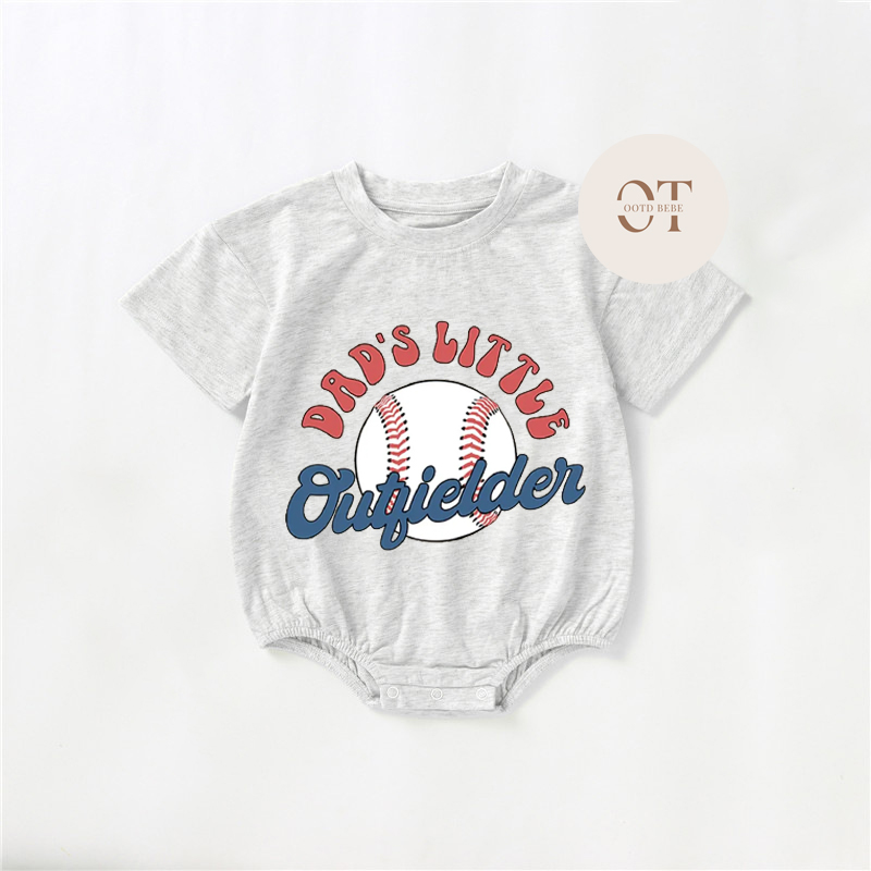 Baby Dad's Little Outfielder Romper