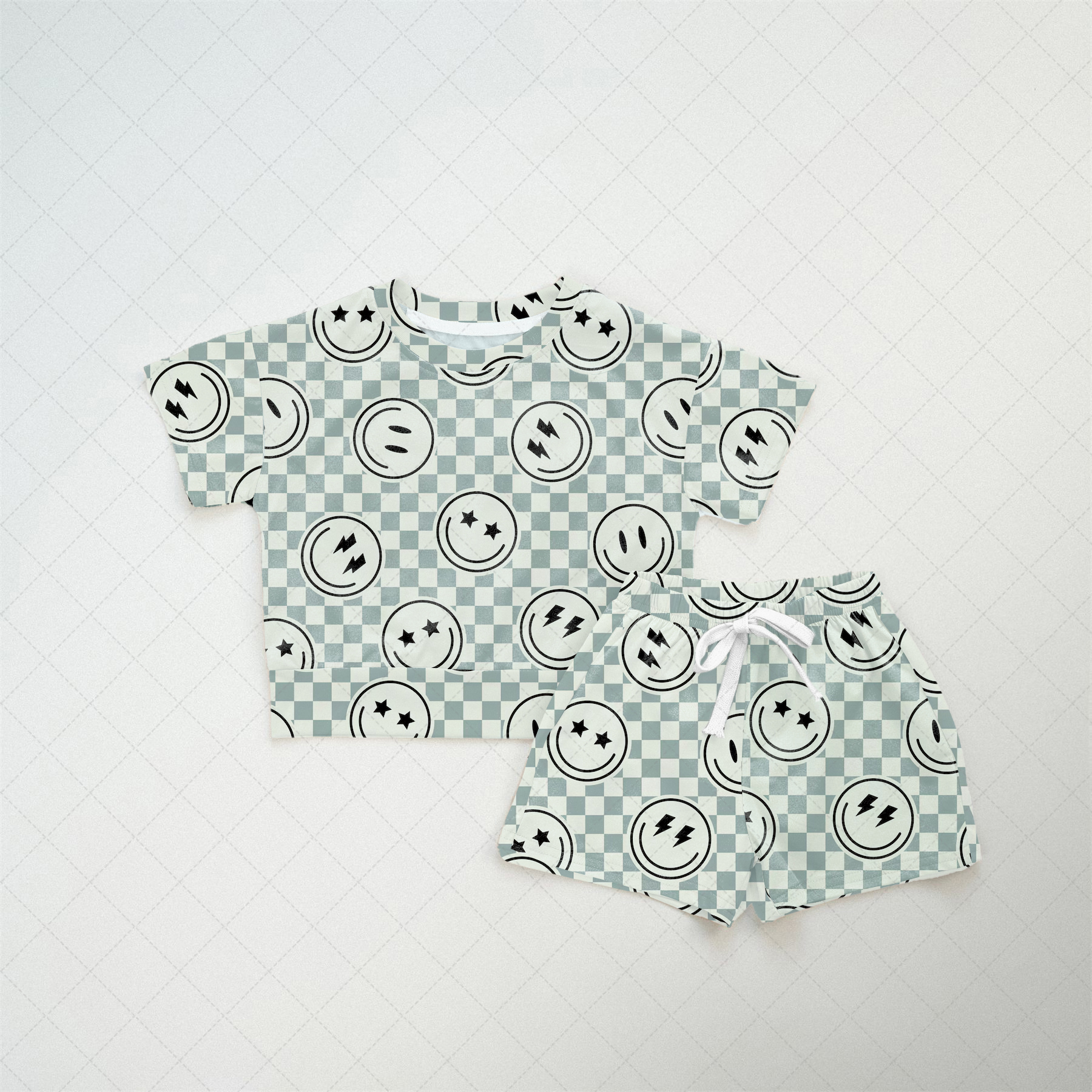 Baby Smiley Checkerd Set