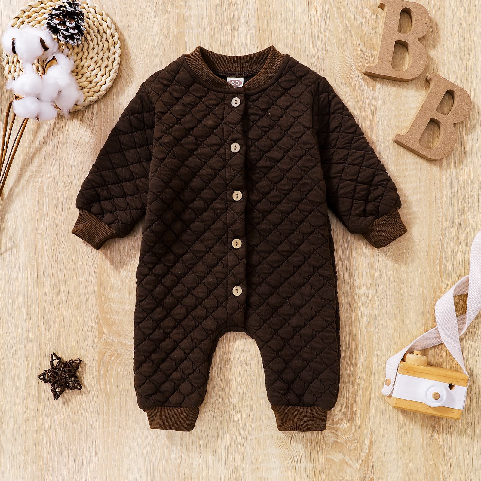 Baby Newborn Waffle Jumpsuit