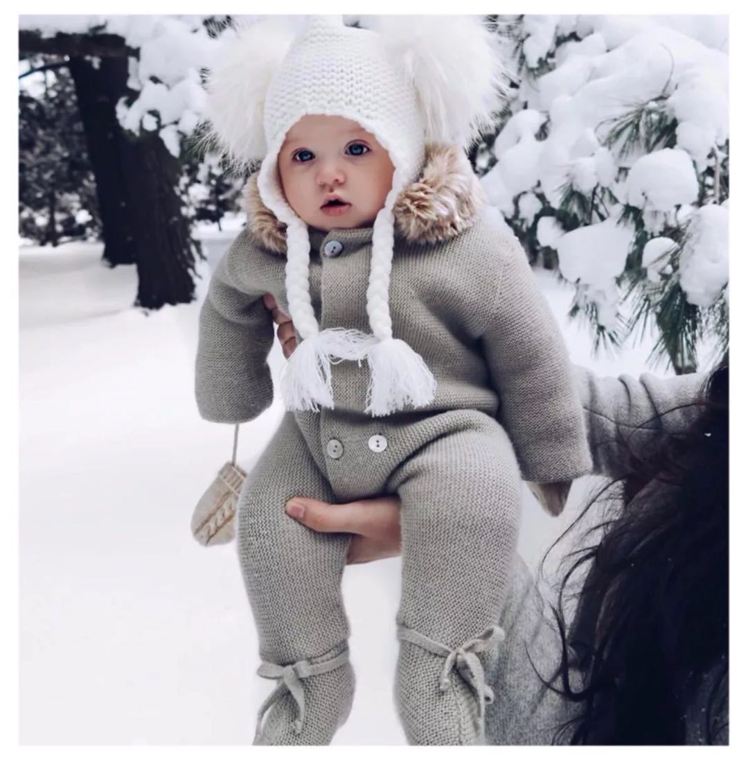 Winter Baby Collar Warm Jumpsuit