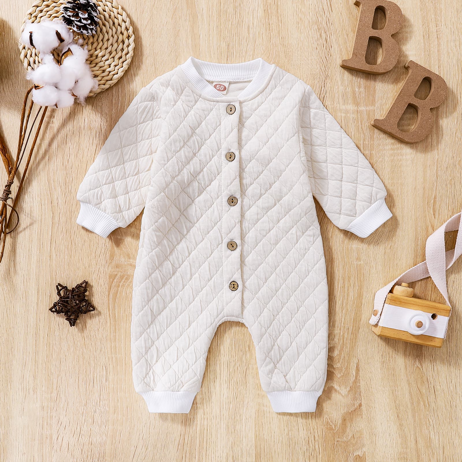 Baby Newborn Waffle Jumpsuit