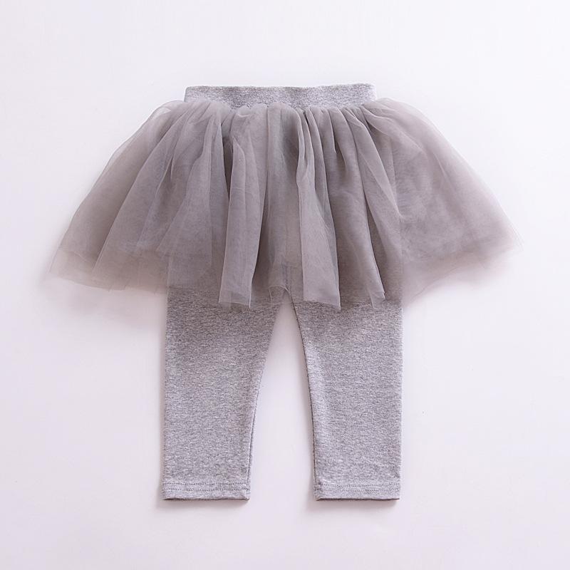 Korean Girl's Fake Two-piece Pants-visikids