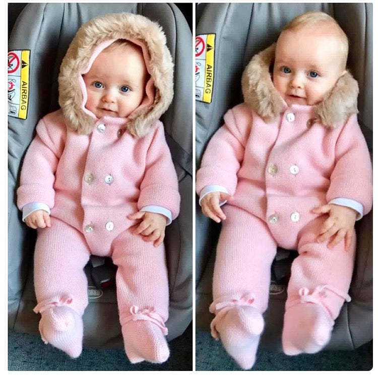 Winter Baby Collar Warm Jumpsuit