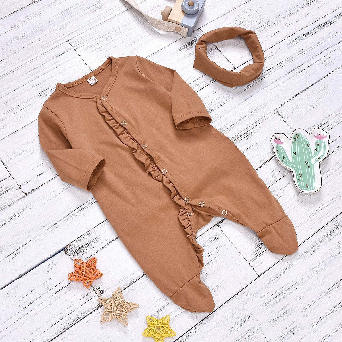 2-Piece New Girls Cotton Ruffled Romper-visikids