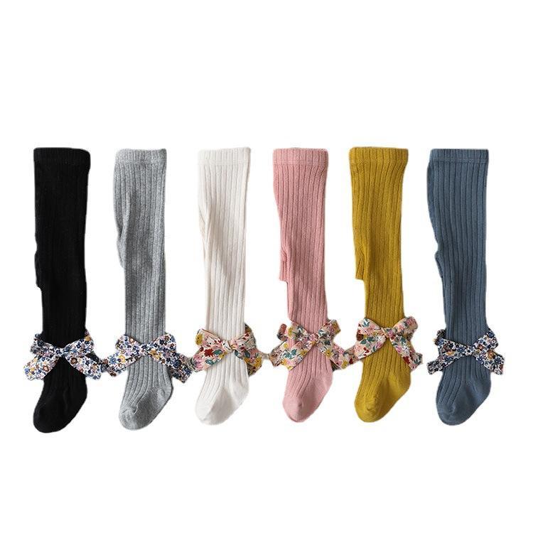 Baby Girl Floral Bow Pantyhose-visikids