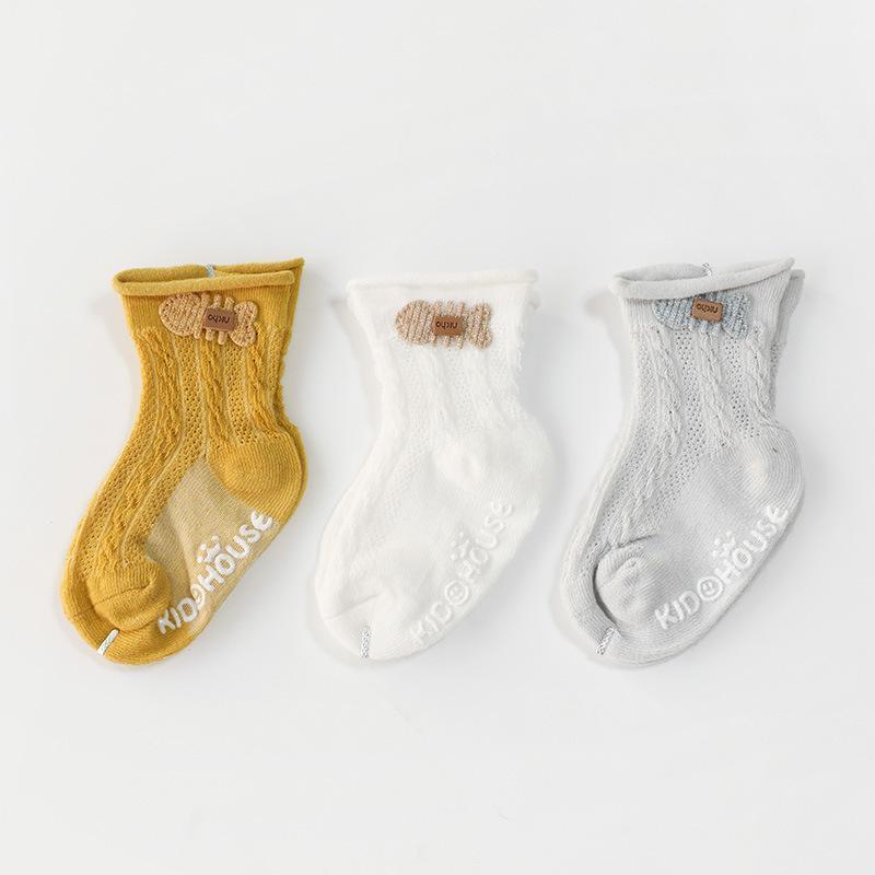 3-Pairs Baby Thin Mesh Anti-slip Socks-visikids