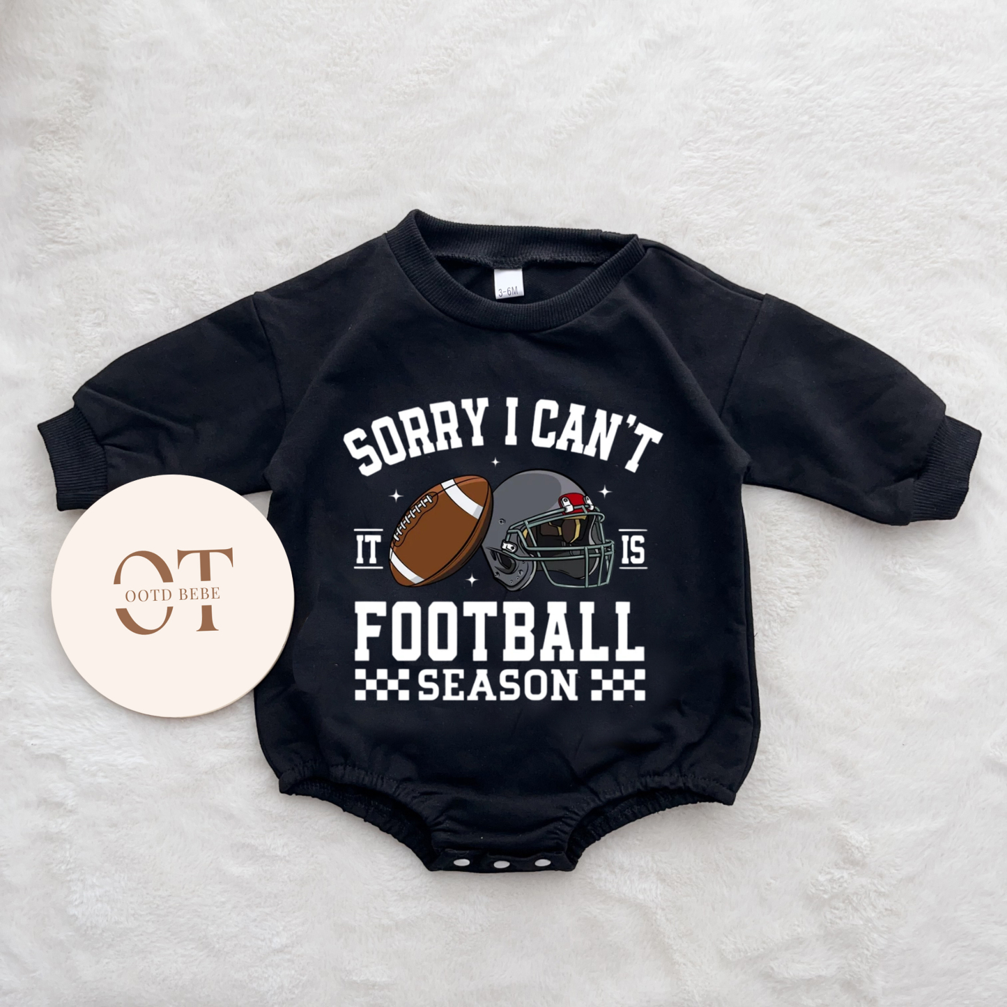 Baby Sorry I Can't It's Football Season Romper