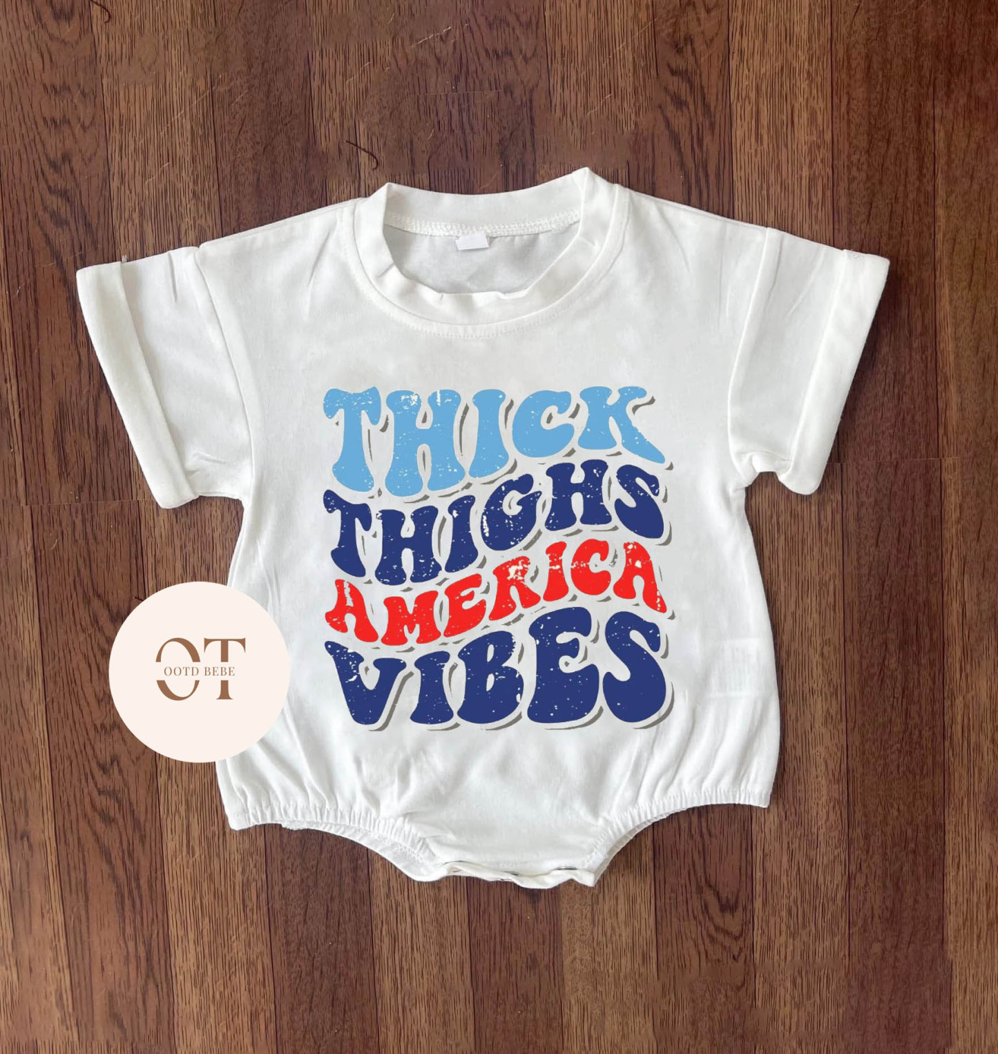 Baby Thick Thighs America Vibes Romper