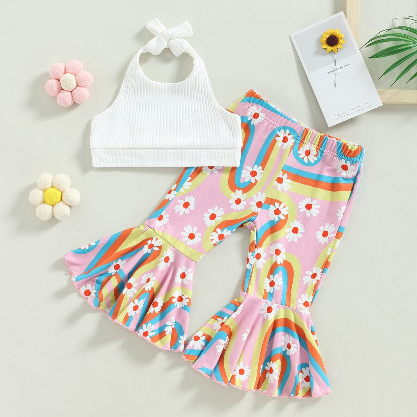 Toddler Girls Lacing Halterneck Vest Set