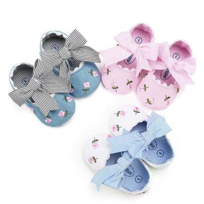 Baby Bowknot Embroidered Shoes 0-18m-visikids