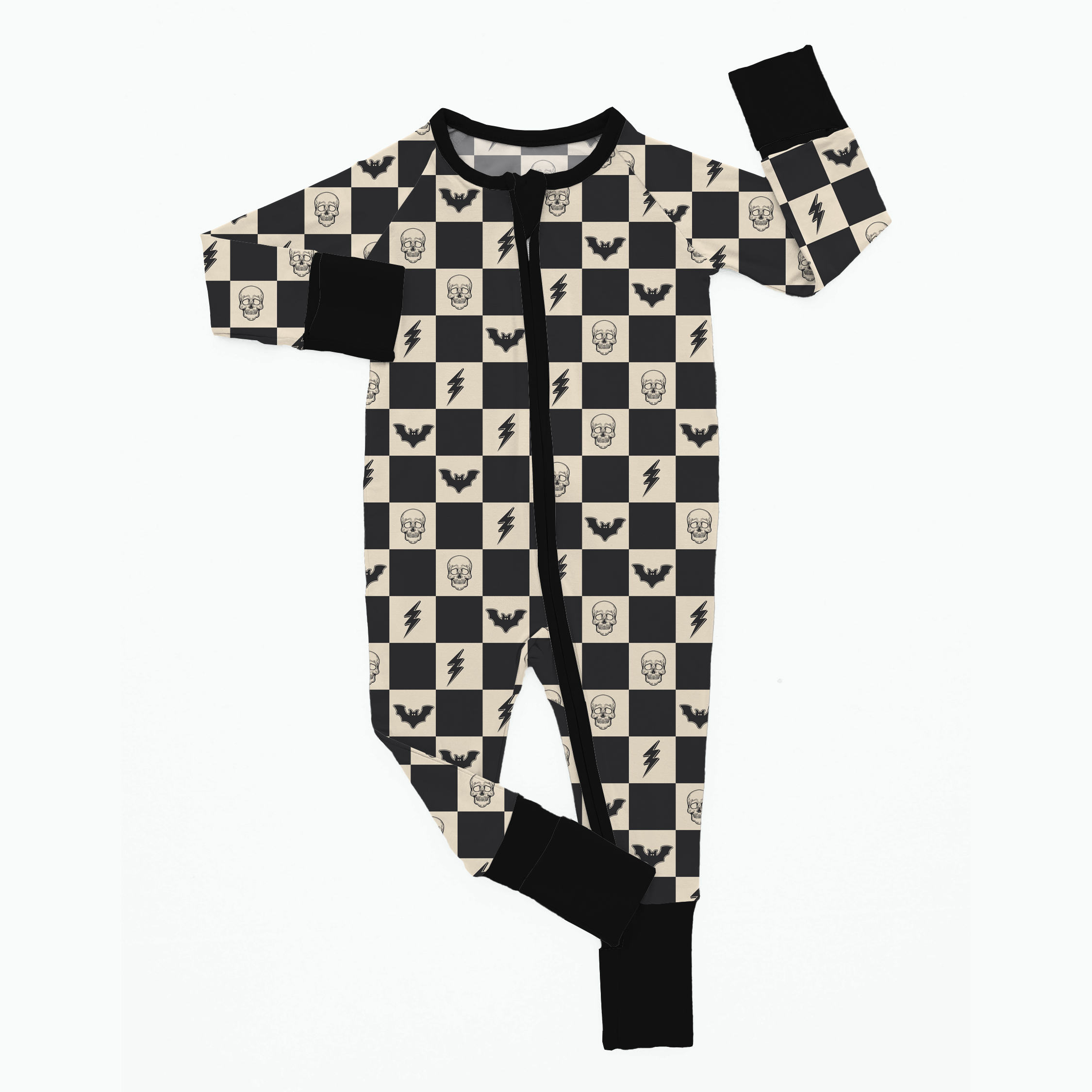 Newborn Checkered Lightning Bat Skull Bamboo Sleeper